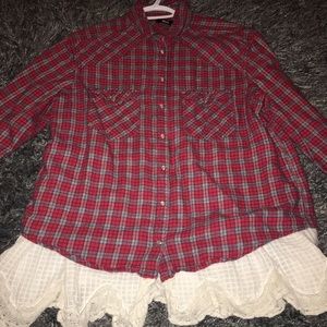 Urban Outfitters ‘BDG’ Flannel with Lace Detailing